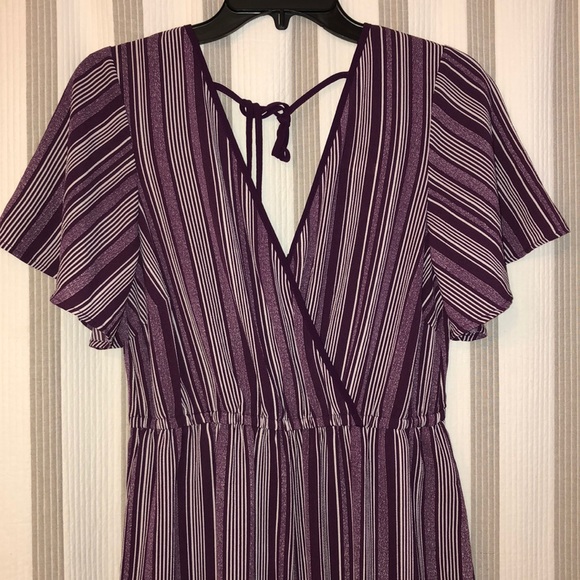 Purple and White Stripped Jumpsuit - Picture 2 of 8